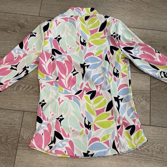 Tommy Bahama Golf 1/4 Zip Pullover Top Floral Women's Small Active Wear Colorful - Picture 8 of 9
